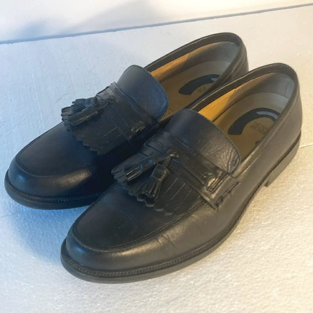 Nunn Bush  SZ 8 Black leather Kilt & Tassel Comfort Gel Loafer Casual Office